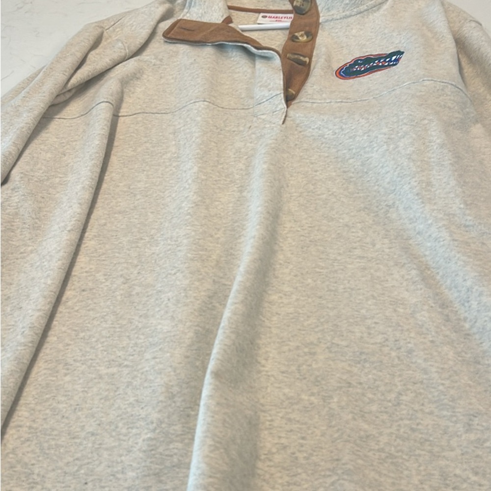 Gray Quarter-Zip Pullover with Gator Logo - Picture 6 of 6